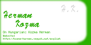 herman kozma business card